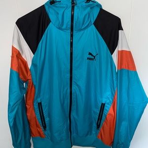 Puma windbreaker blue,white,orange